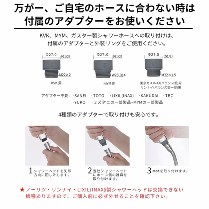 AquaPure™｜マイクロバブル高圧シャワーヘッド — 5段階調節・浄水フィルター付き
